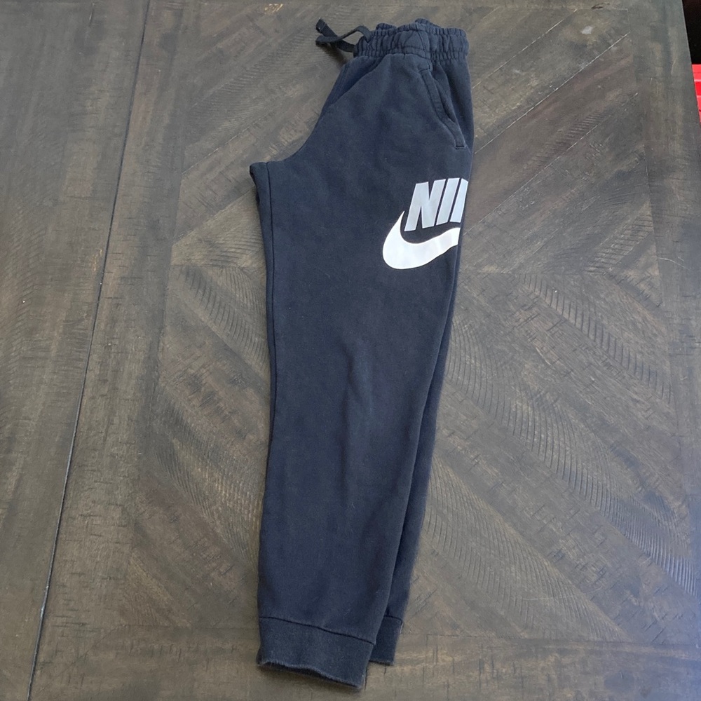 Nike Kids Black Sweatpants with White Logo